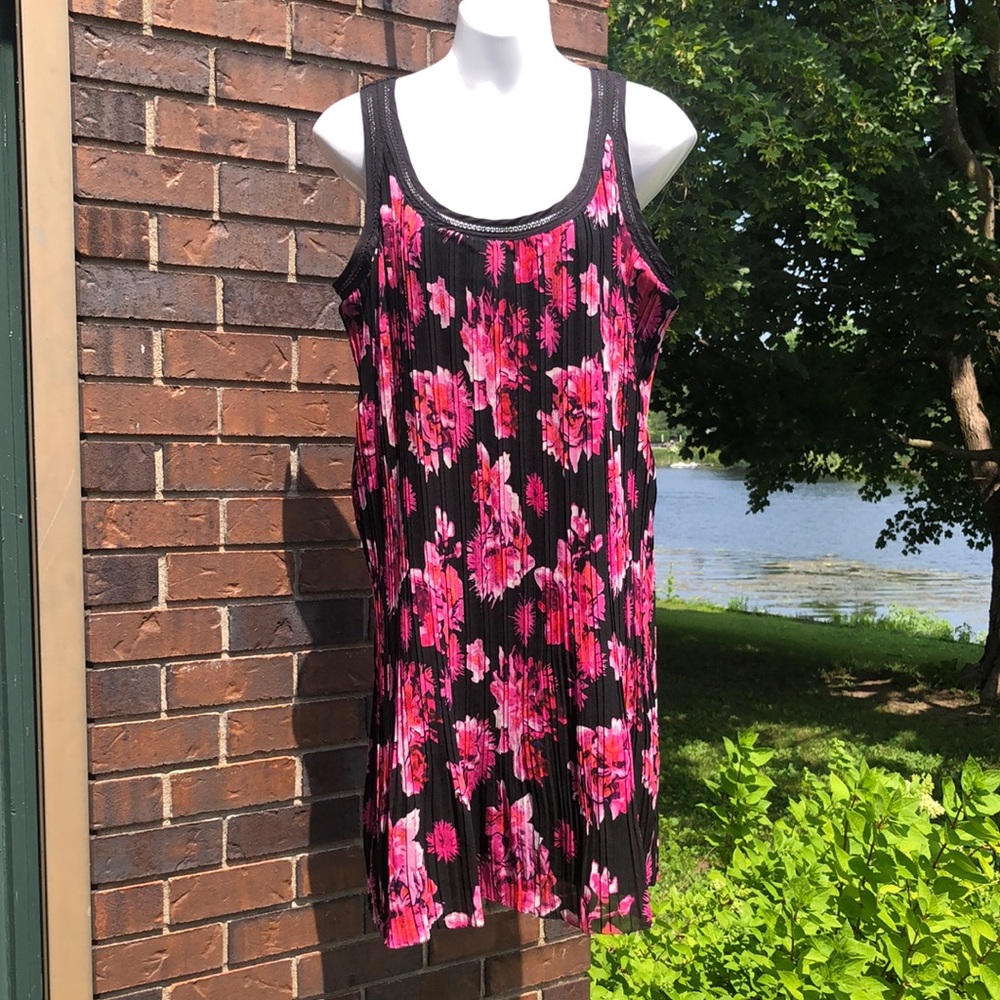 Dex Tank Dress with Pink Floral Print